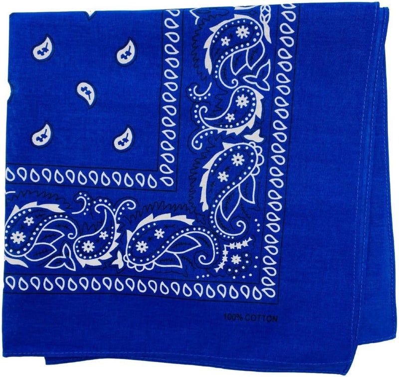 MD Style 3 PCS 100% Cotton Bandana for Men & Women 22" x 22" Paisely Pattern Handkerchief Headband Scarf - Image 2